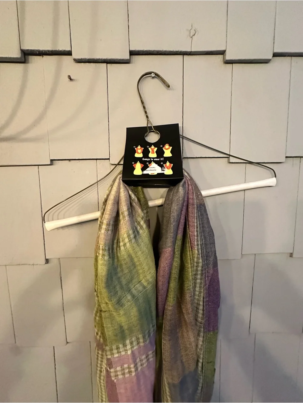 Plaid Pastel Multicolor Wrap Scarf - Unbranded